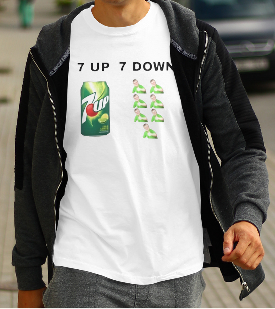 7 Up 7 Down Meme Soda Can With Seven Thumbs Up T-Shirt