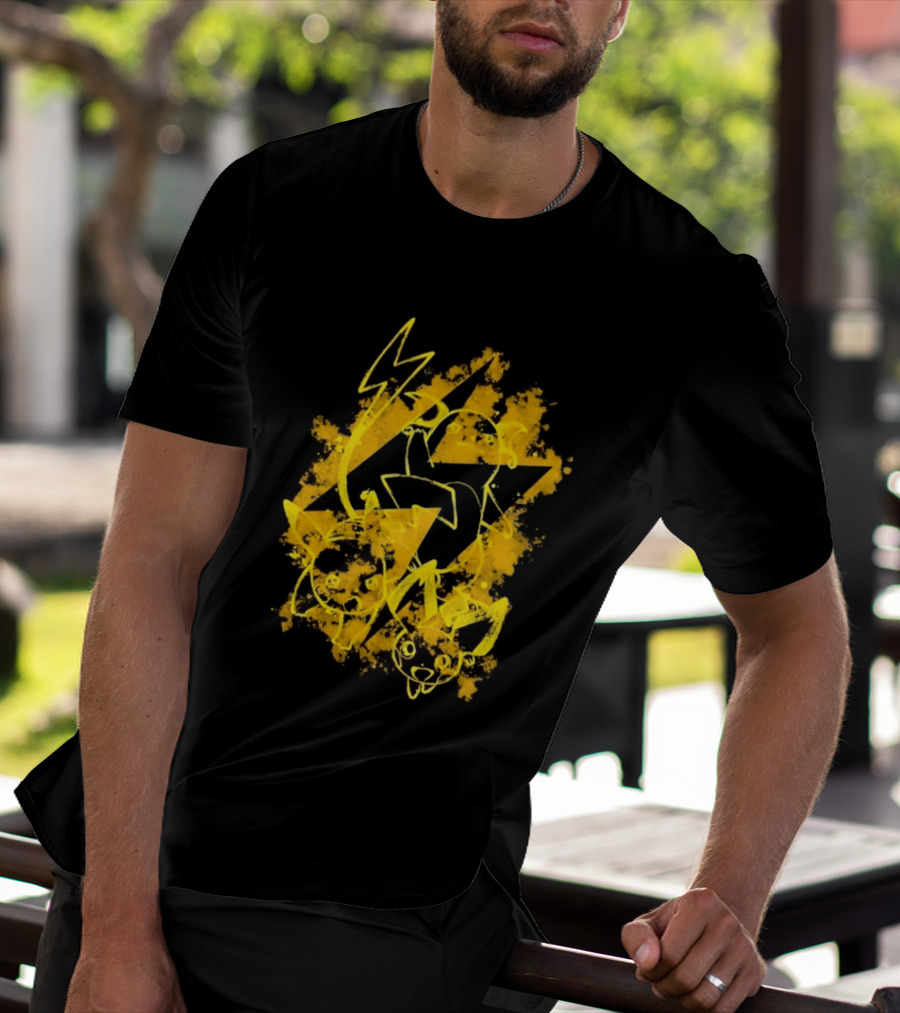 Pikachu Raichu Pichu Electric Evolution Pokemon Splash T-Shirt