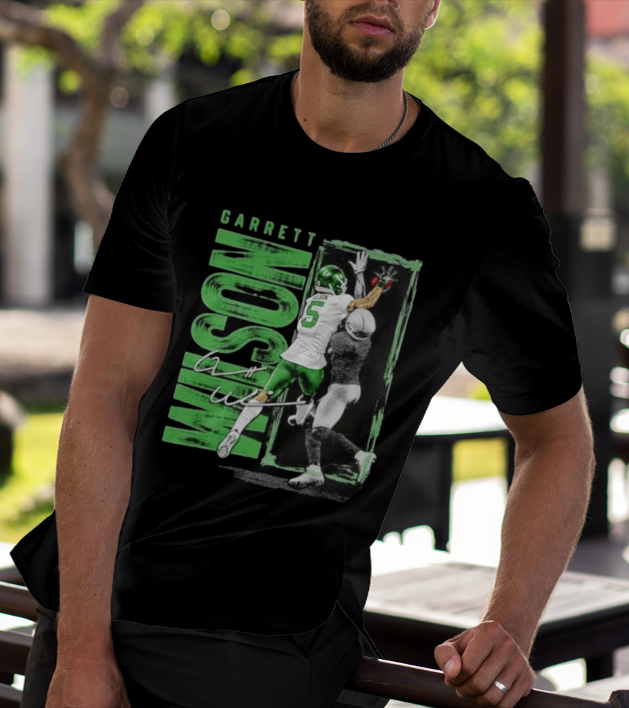 Garrett Wilson New York Jets Football Duo 5 Autograph Wilson Player Image T-Shirt