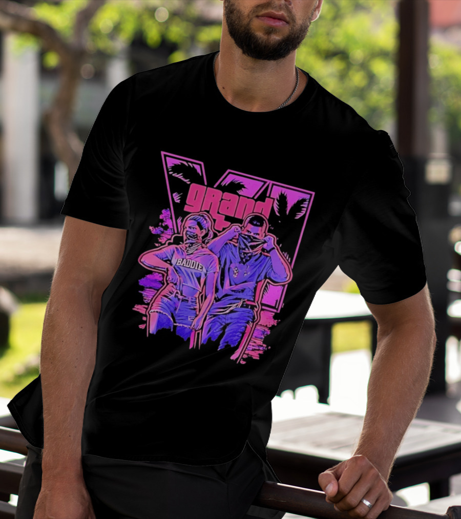 Grand Baddie Couple Neon Vibes Streetwear T-Shirt