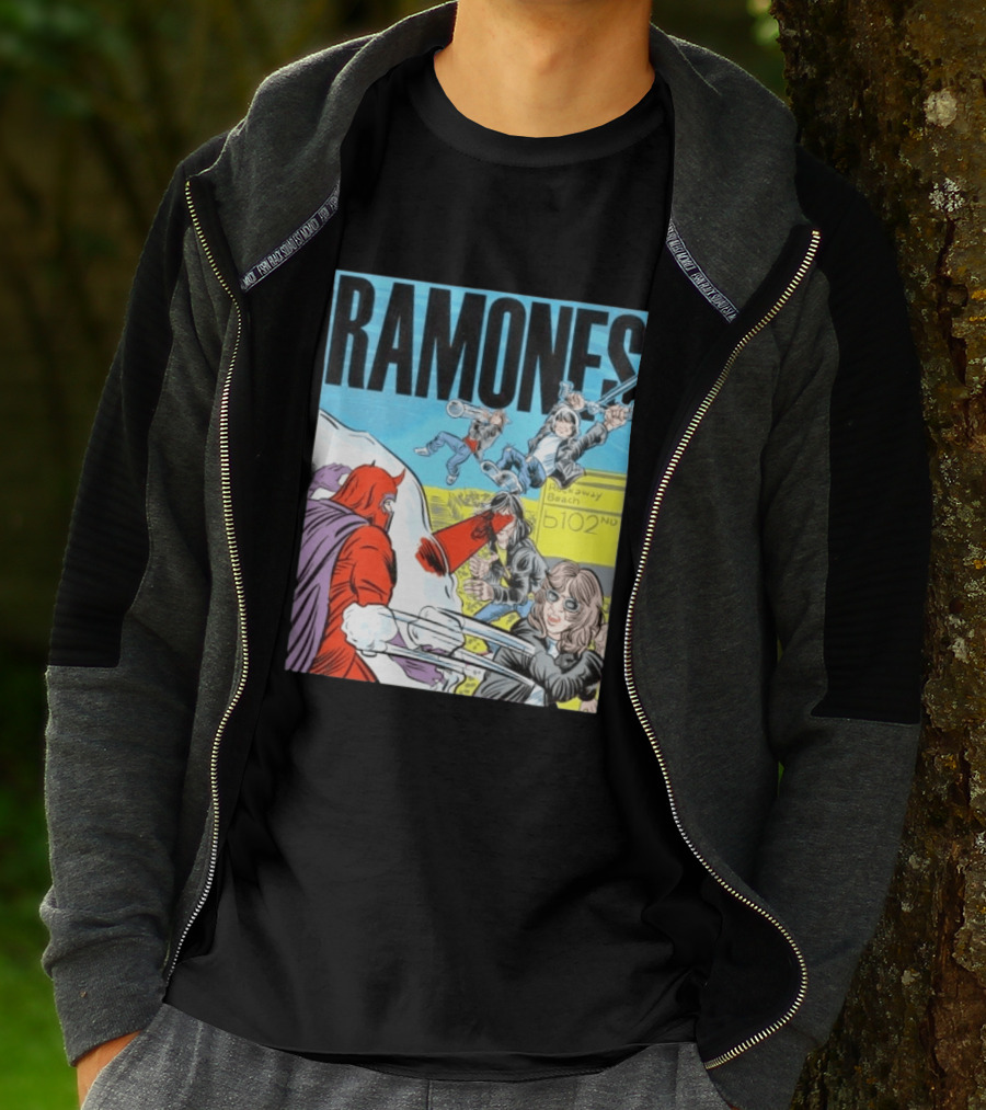 Ramones Rockaway Beach Comic Jack Kirby Style 102nd Street T-Shirt