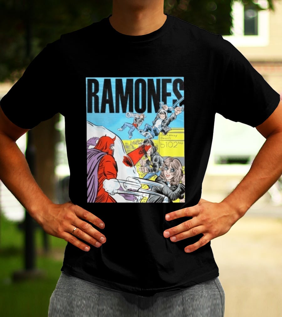 Ramones Rockaway Beach Comic Jack Kirby Style 102nd Street T-Shirt