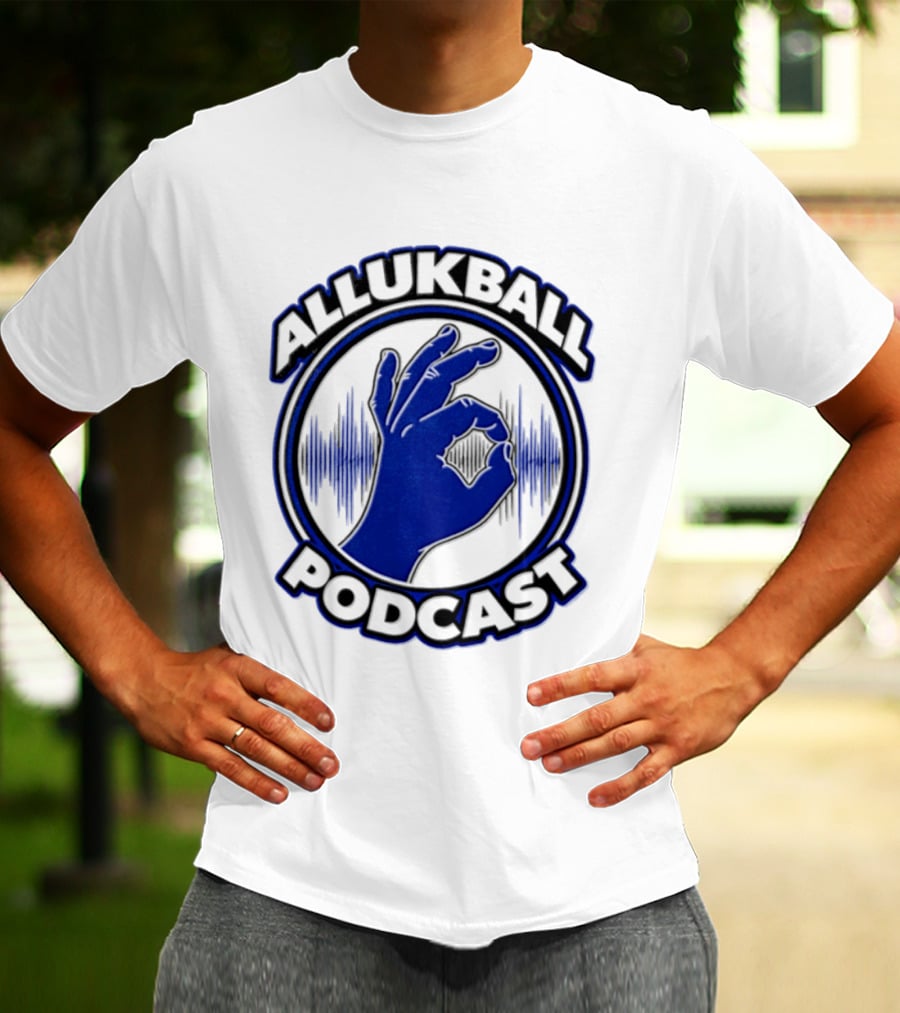 Allukball Podcast Logo Hand Gesture With Sound Waves T-Shirt