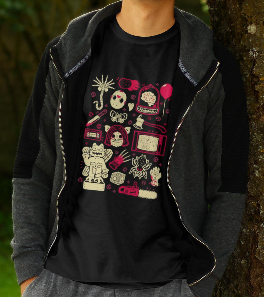 Horror Movie Slasher Mask Chainsaw Creepy Halloween T-Shirt