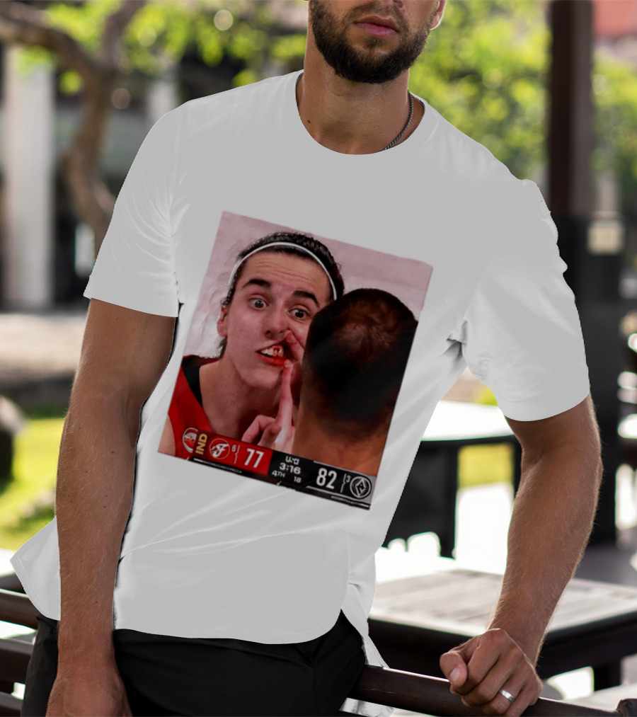 Caitlin Clark Injured Mouth Indiana Basketball Game Score 77 82 Fourth Quarter T-Shirt