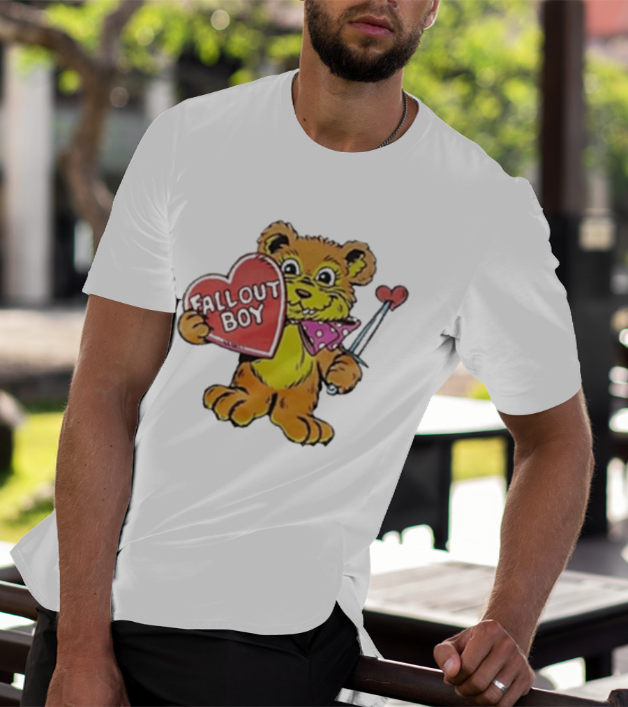 Fallout Boy Every Lover's Got A Little Dagger In Their Hand Bear Holding Heart T-Shirt