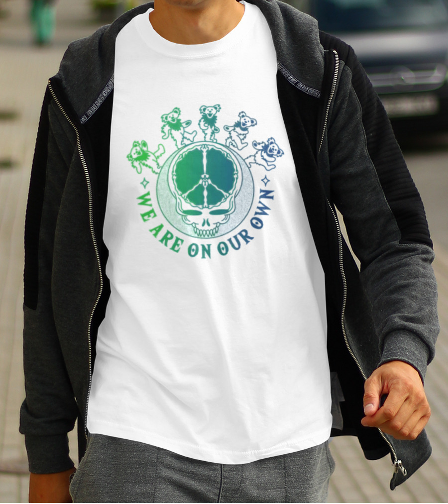 Grateful Dead Dancing Bears We Are On Our Own Peace Skull Moon T-Shirt