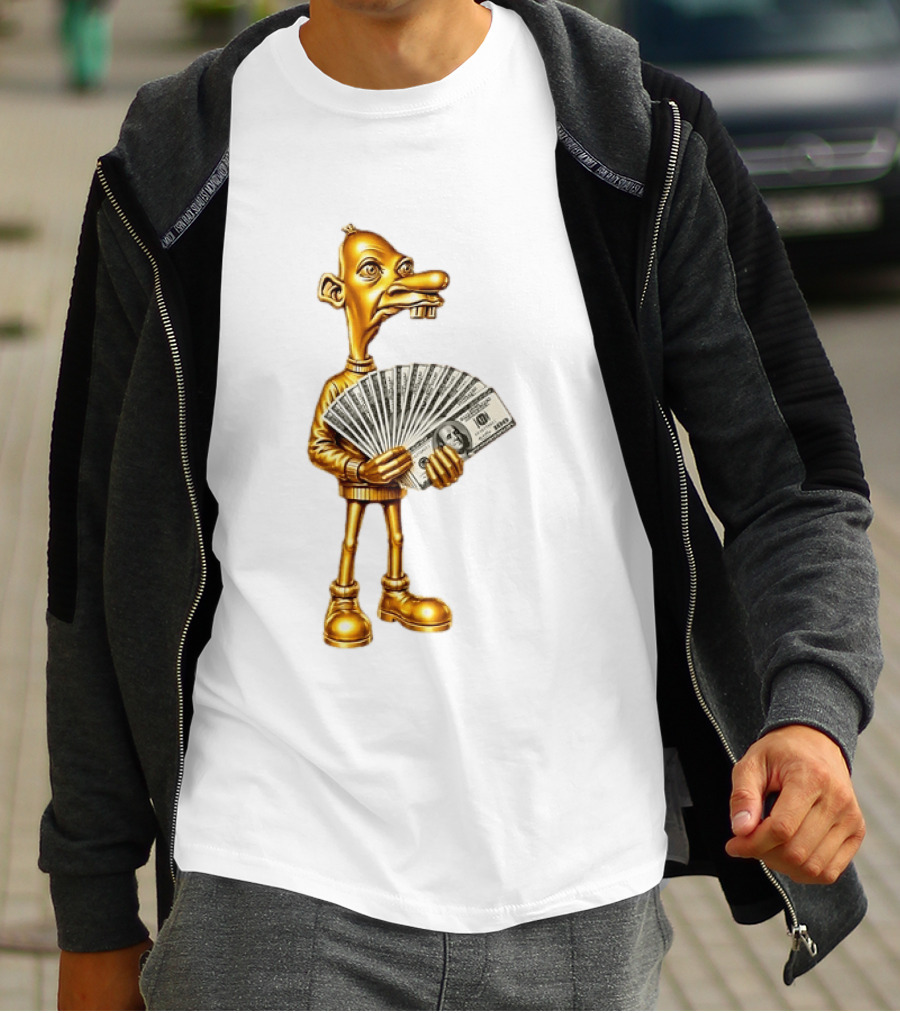 Greg Heffley Gold Money Meme With Cash Stack T-Shirt