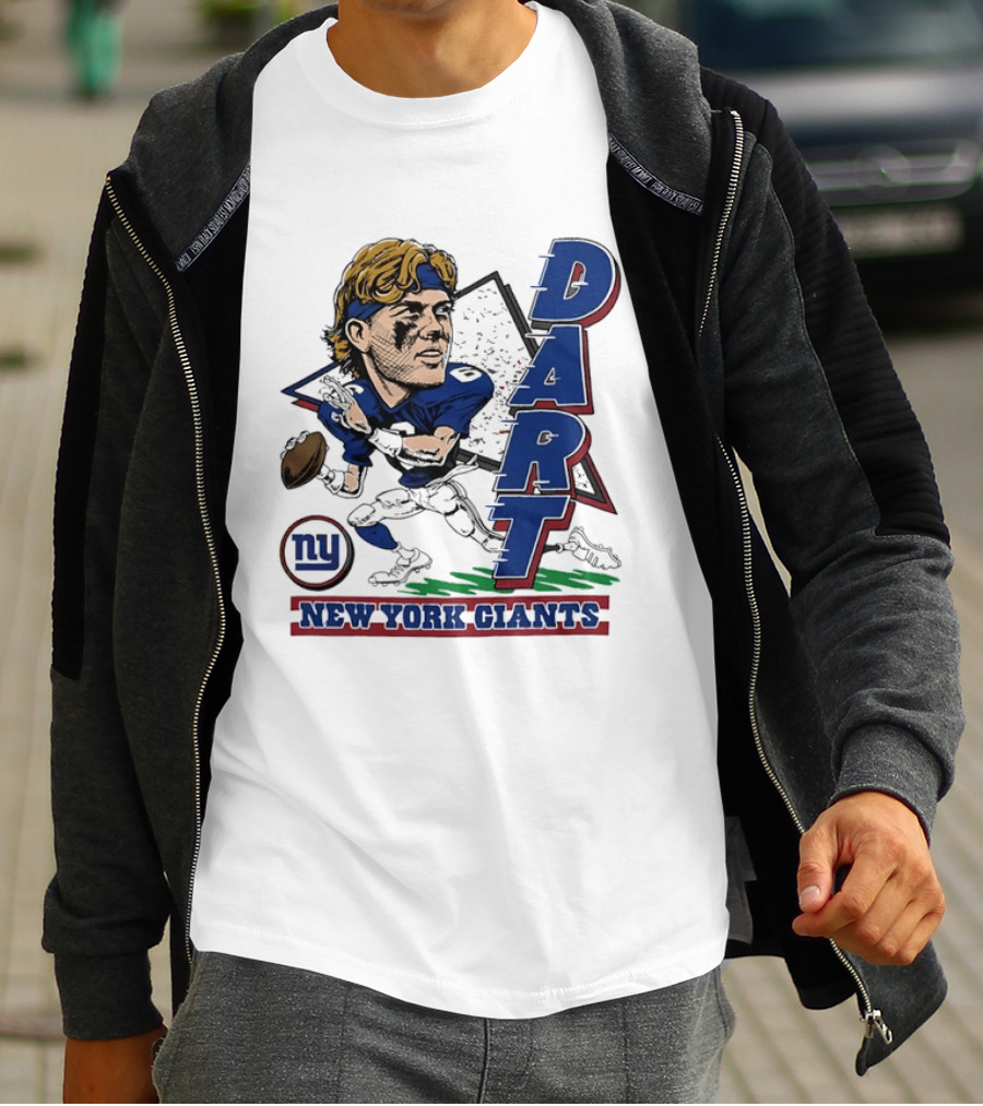 Jaxson Dart New York Giants Quarterback Caricature NFL Football T-Shirt