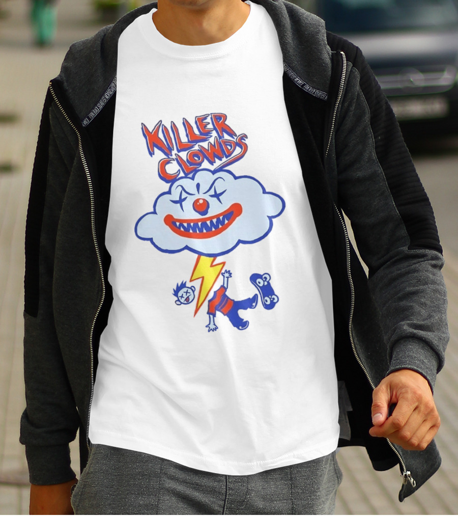 Killer Clowds Clown Cloud Lightning Skater T-Shirt