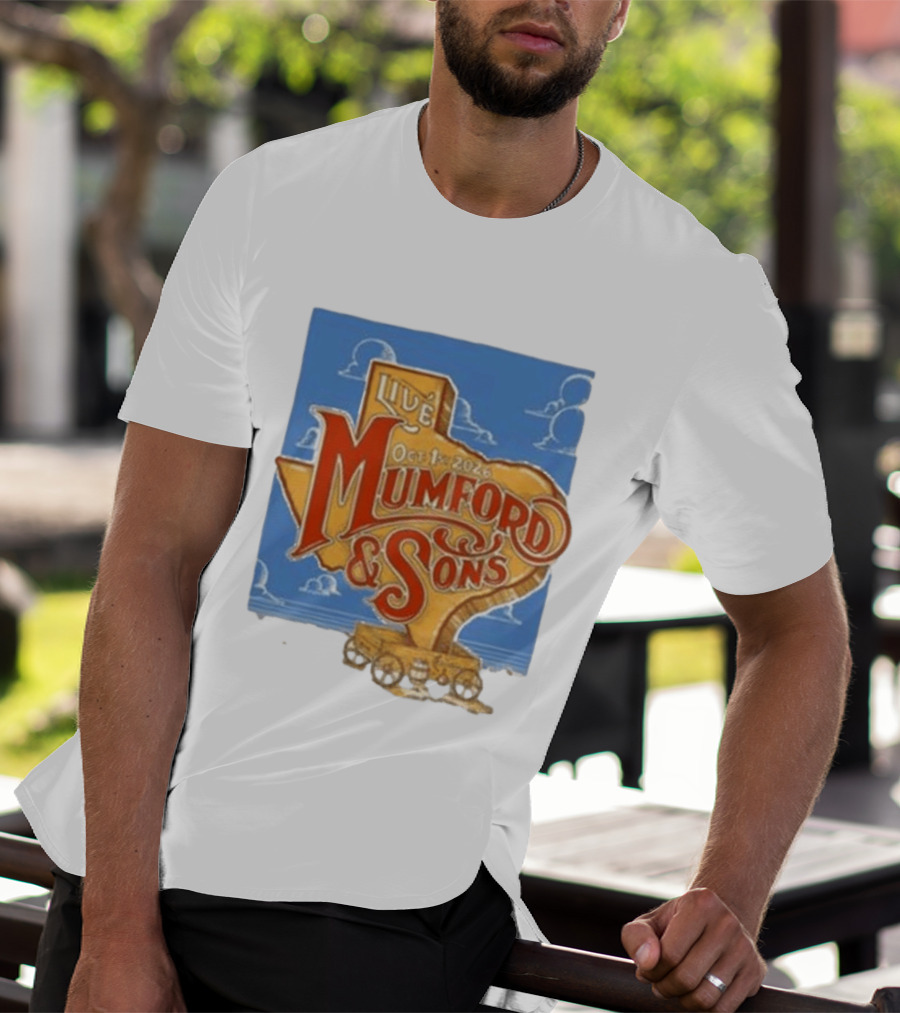 Mumford And Sons Live In The Woodlands Texas Oct 1 2026 T-Shirt