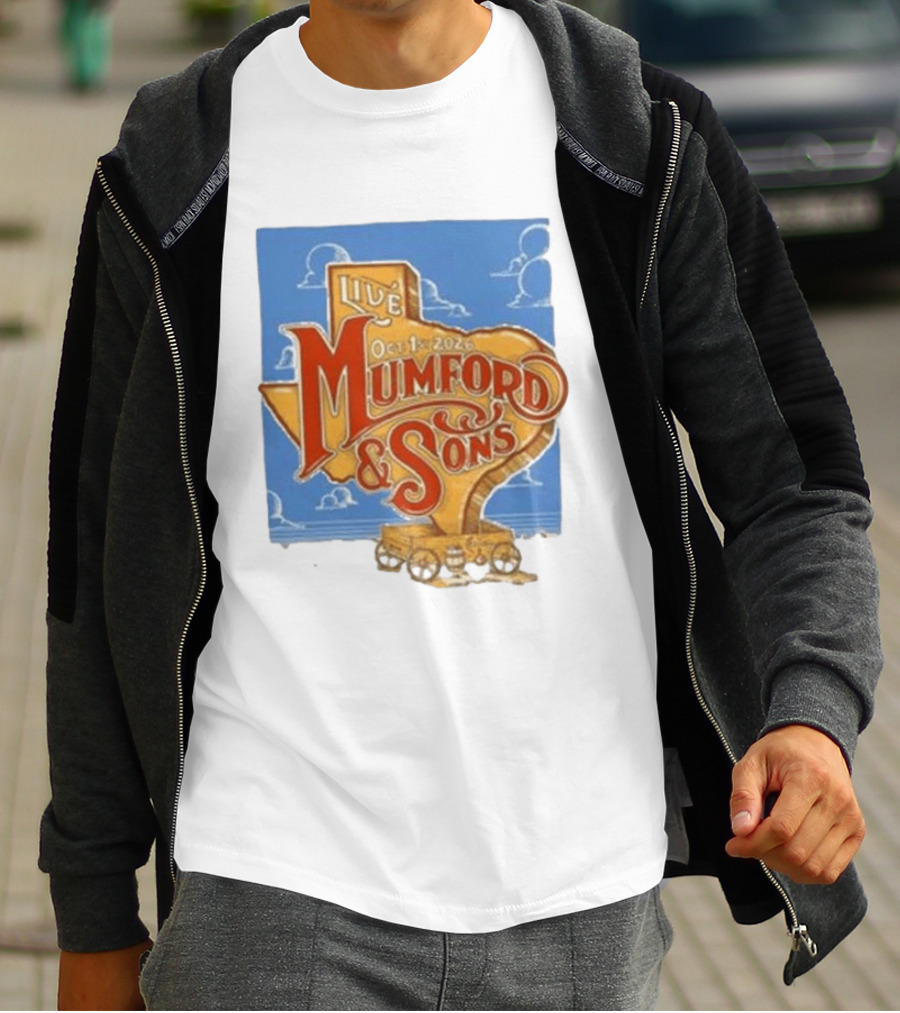 Mumford And Sons Live In The Woodlands Texas Oct 1 2026 T-Shirt