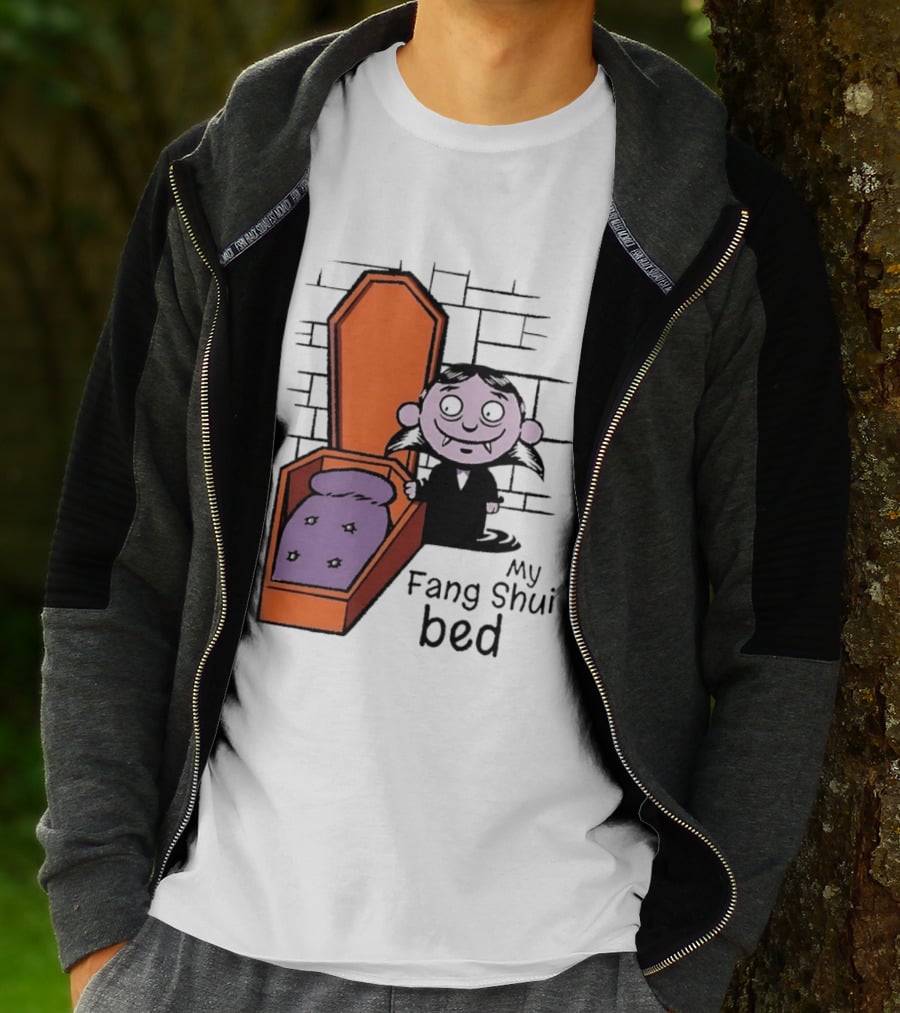 My Fang Shui Bed Vampire Coffin Pun Gothic T-Shirt