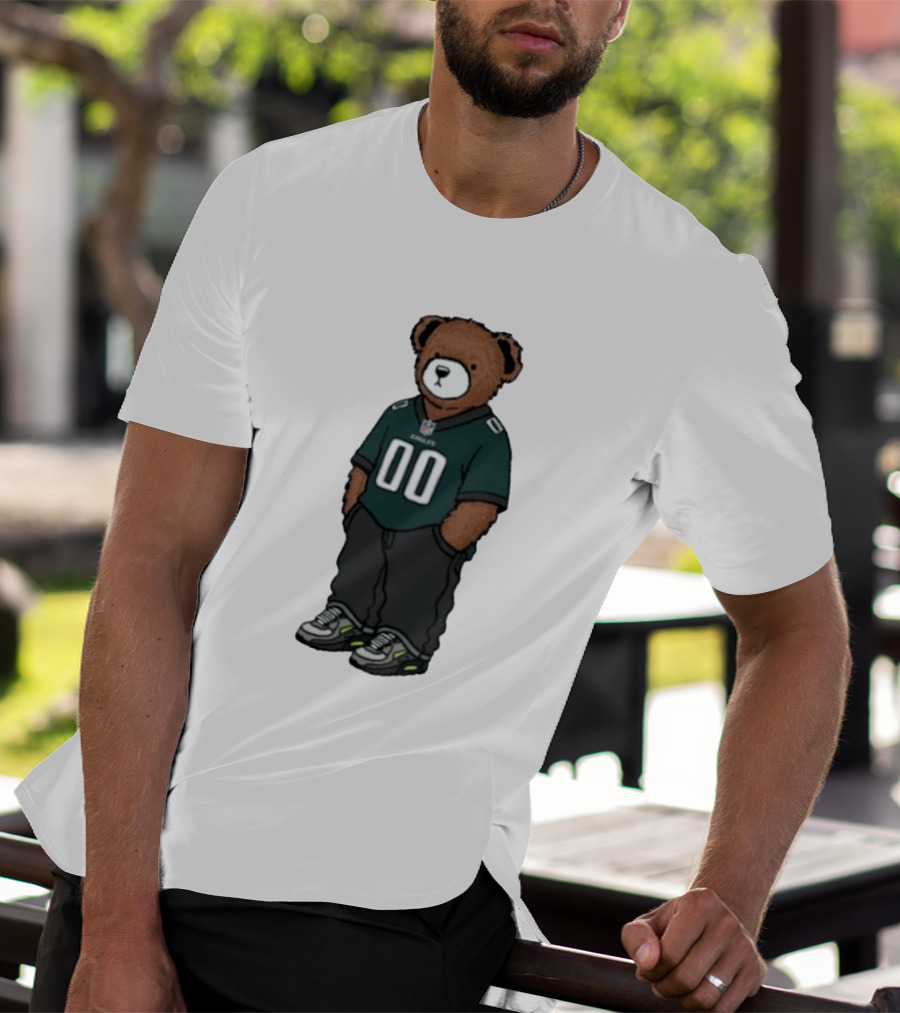 Philadelphia Eagles Teddy Bear Jersey 00 Team Spirit Fan T-Shirt