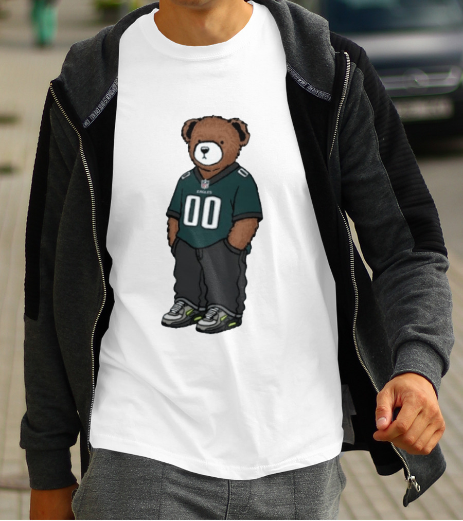 Philadelphia Eagles Teddy Bear Jersey 00 Team Spirit Fan T-Shirt