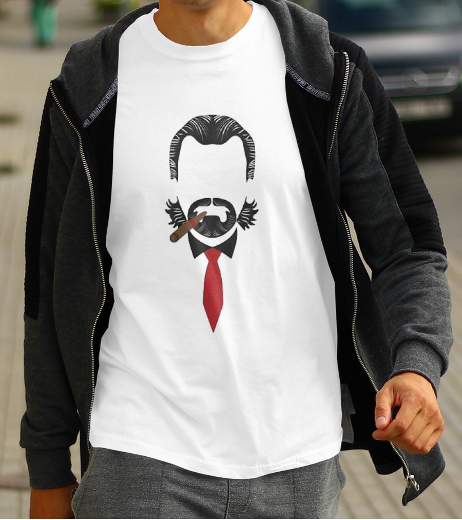 Ron Swanson Minimalist Cigar Tie Parks And Recreation T-Shirt