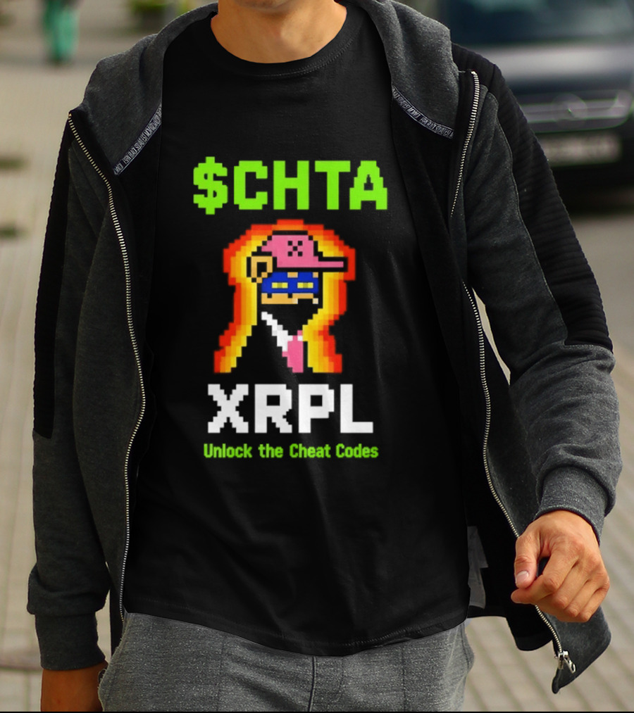 $CHTA XRPL Unlock The Cheat Codes Pixel Art Gamer Crypto T-Shirt