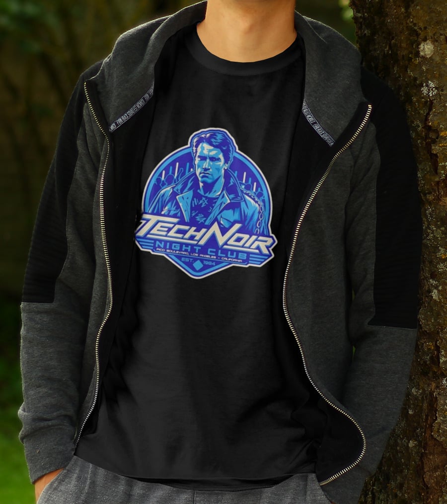 Arnold Schwarzenegger Tech Noir Night Club Pico Boulevard Los Angeles California Est 1984 T-Shirt