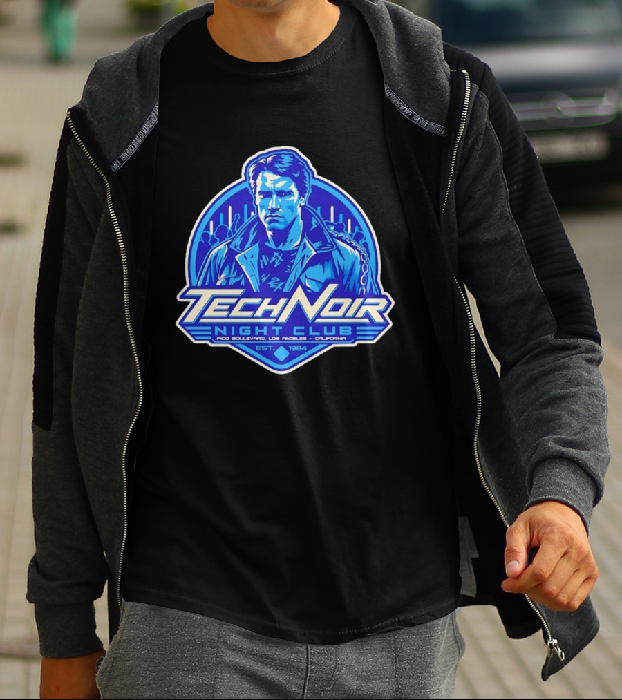 Arnold Schwarzenegger Tech Noir Night Club Pico Boulevard Los Angeles California Est 1984 T-Shirt