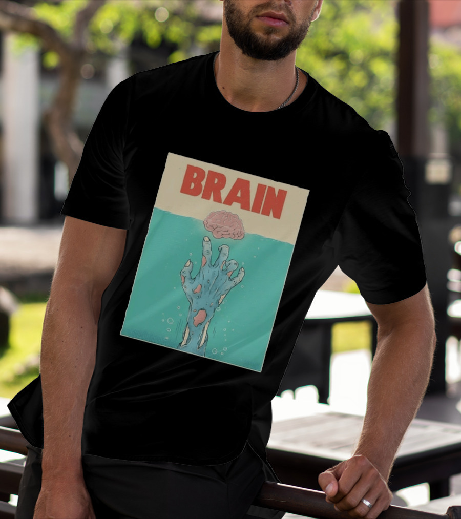 Brain Zombie Hand Horror Undead Creepy T-Shirt
