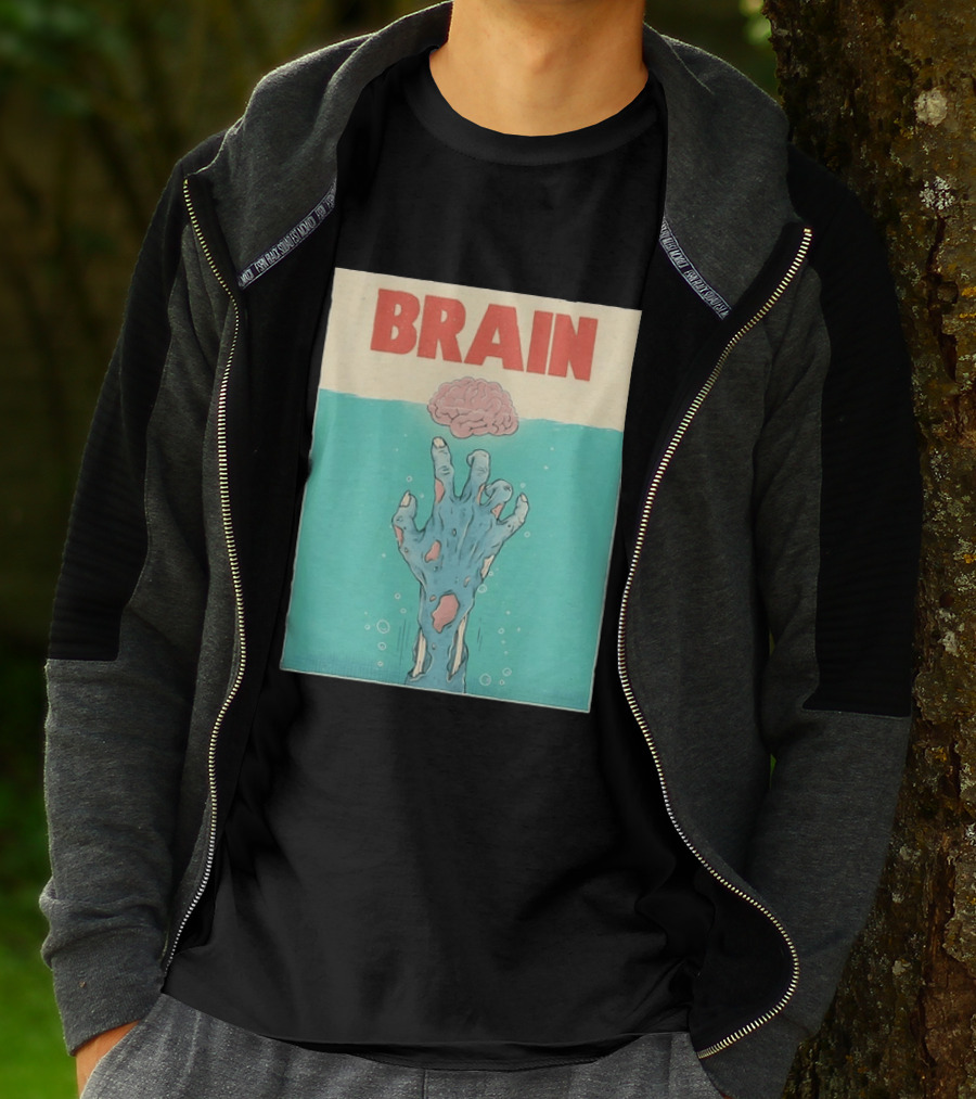 Brain Zombie Hand Horror Undead Creepy T-Shirt