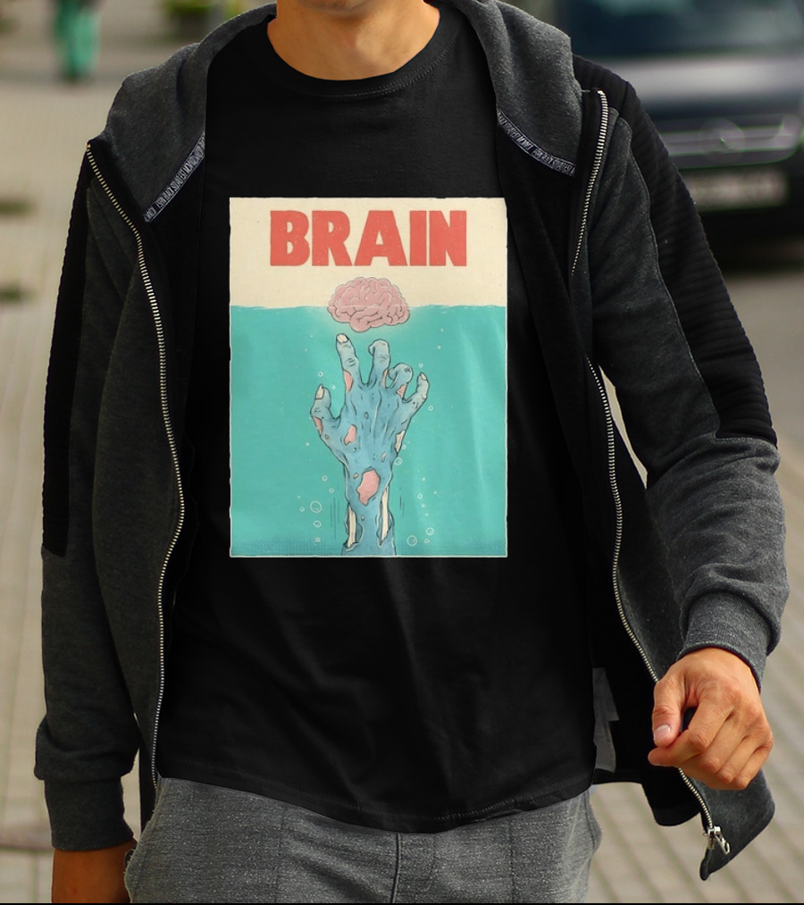 Brain Zombie Hand Horror Undead Creepy T-Shirt