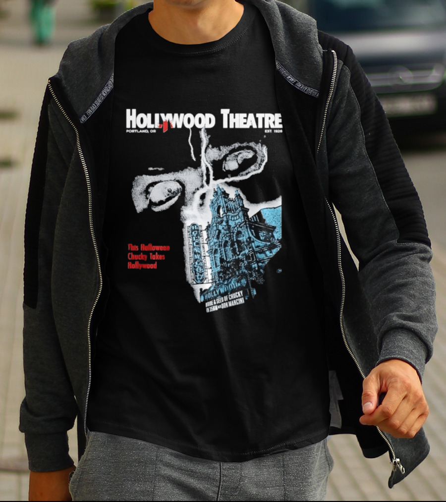 Chucky Takes Hollywood Theatre Portland Halloween Bride Seed Of Chucky 2023 T-Shirt