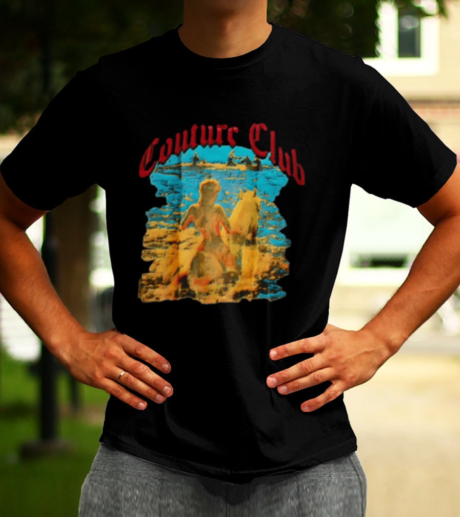 Couture Club Woman Riding Horse Scenic Painting T-Shirt