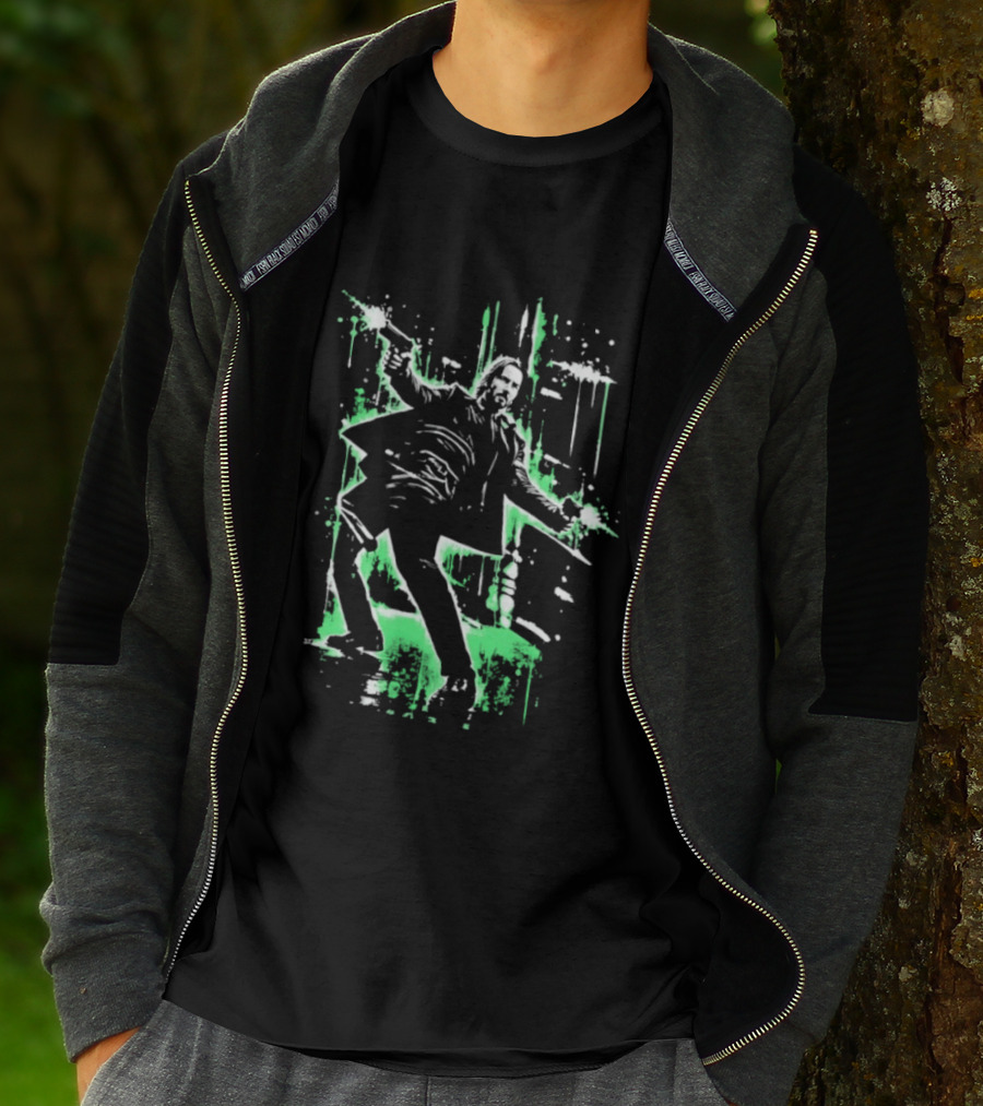Keanu Reeves John Wick Action Paint Splatter T-Shirt