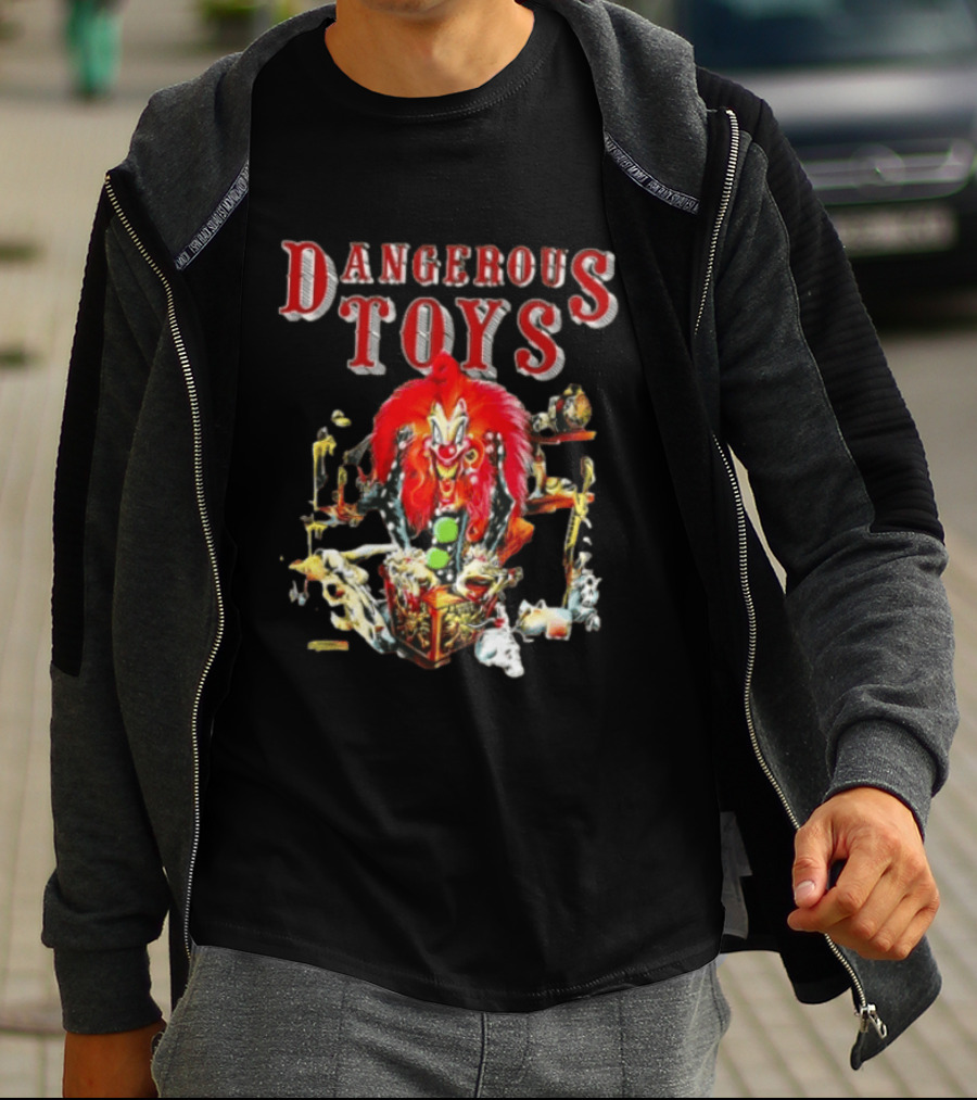 Dangerous Toys Scary Clown Red Hair Jack In The Box T-Shirt
