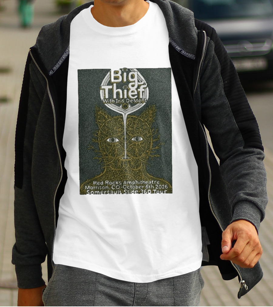 Big Thief With Iris Dement October 6 2026 Red Rocks Amphitheatre Somersault Slide 360 Tour Event Morrison CO T-Shirt