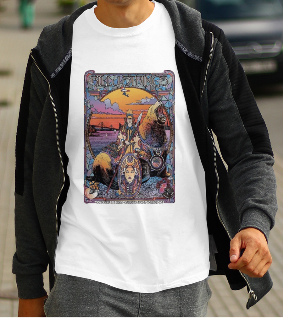Billy Strings October 2 3 2026 Oakland Arena Vibrant Seal And Bay Bridge T-Shirt