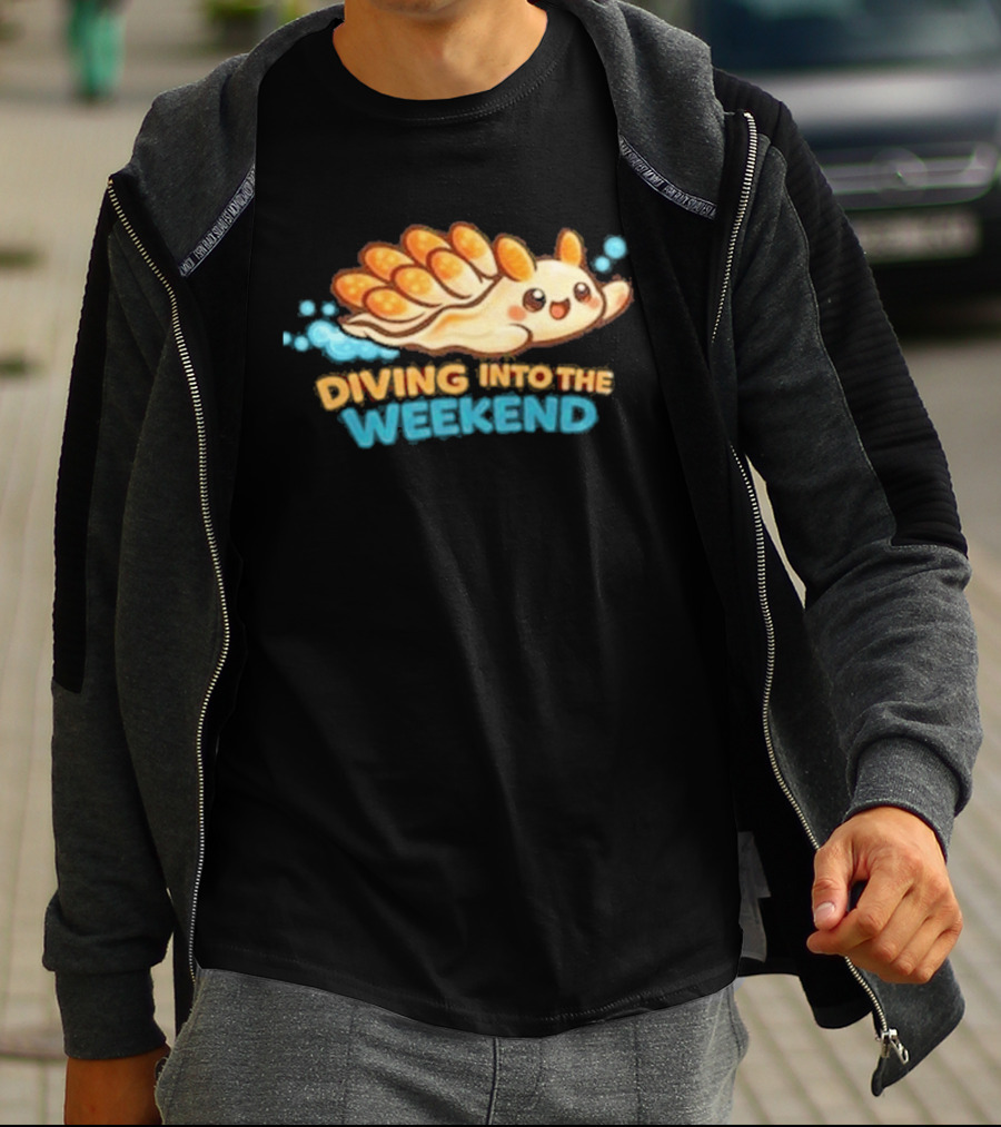 Diving Into The Weekend Cute Cartoon Sea Creature T-Shirt