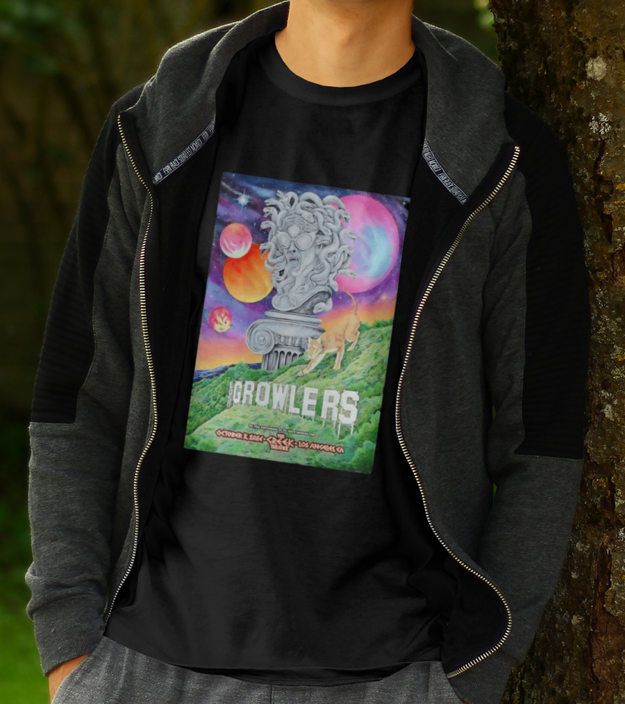 Los Growlers Final Performance Greek Theatre Los Angeles October 3 2024 Statue And Lion T-Shirt