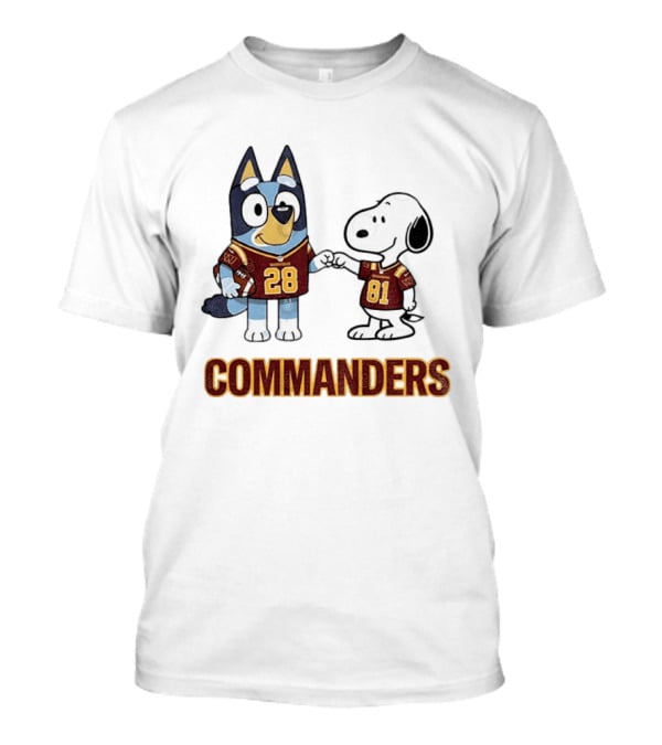 Bluey Snoopy Commanders Football 28 81 T-Shirt