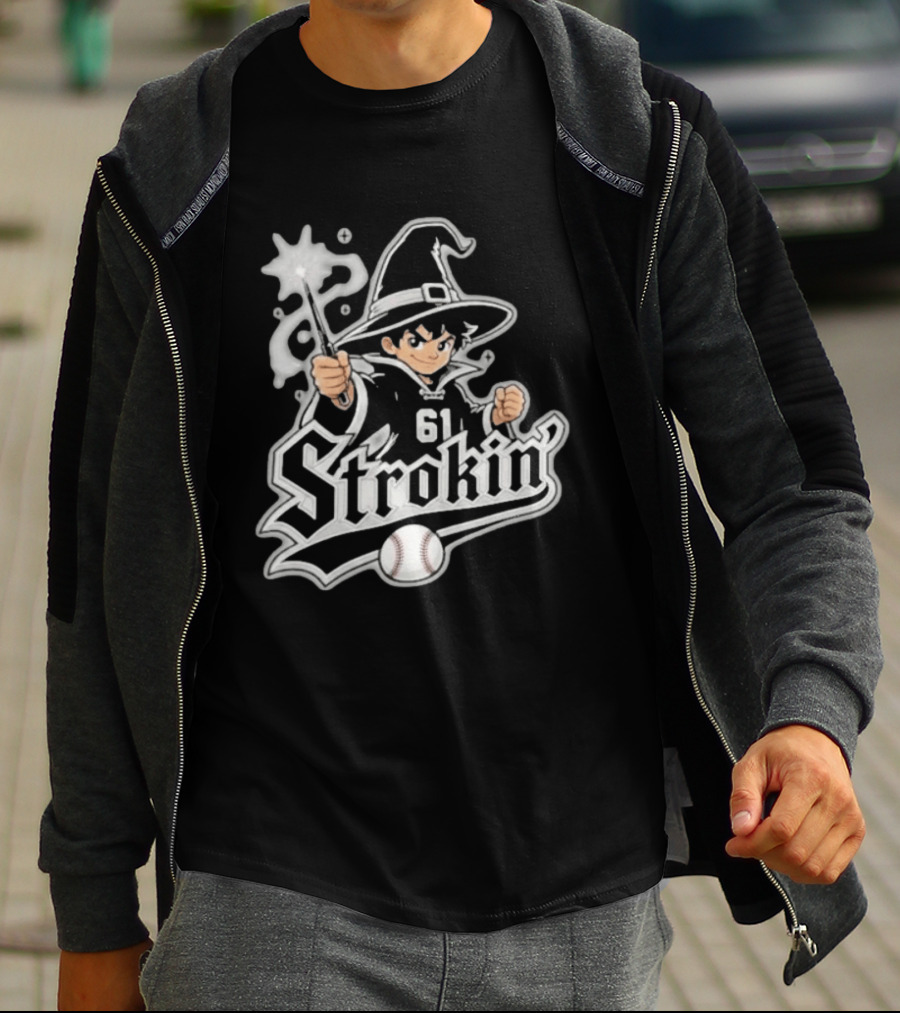 Mike Vasil Wizard Strokin' 61 South Side Chicago White Sox T-Shirt