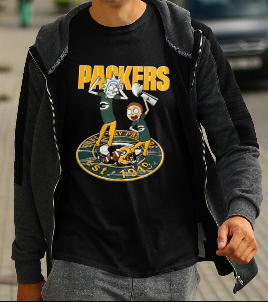 Green Bay Packers Rick Sanchez Morty Smith Est 1919 Packers T-Shirt