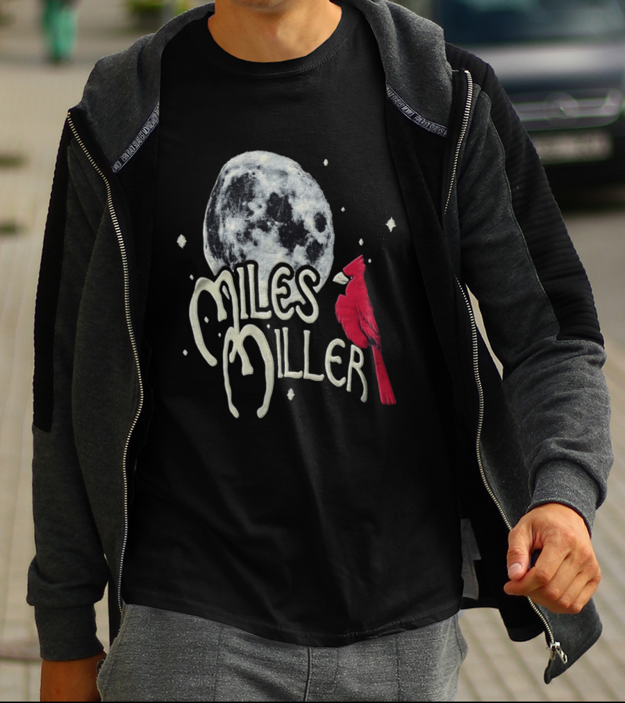 Miles Miller Cardinal Bird Moon Stars T-Shirt