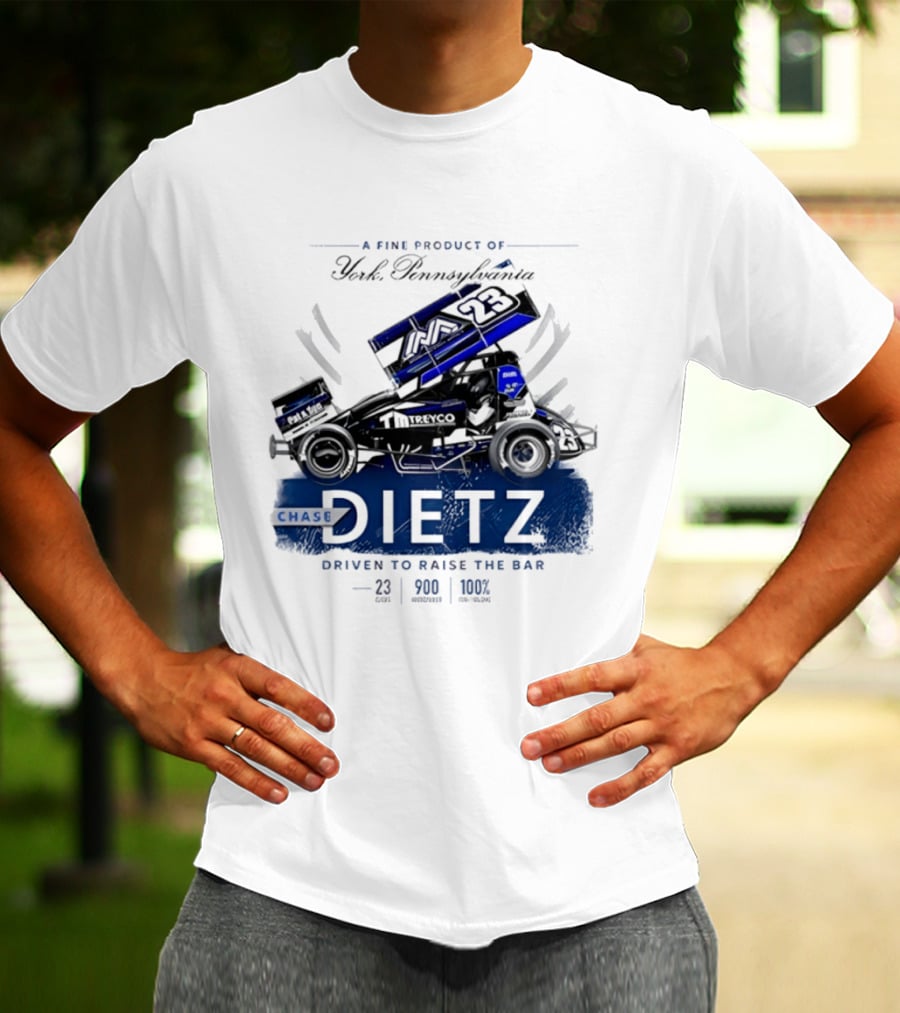 Chase Dietz Sprint Car 23 Driven To Raise The Bar York Pennsylvania Racing T-Shirt