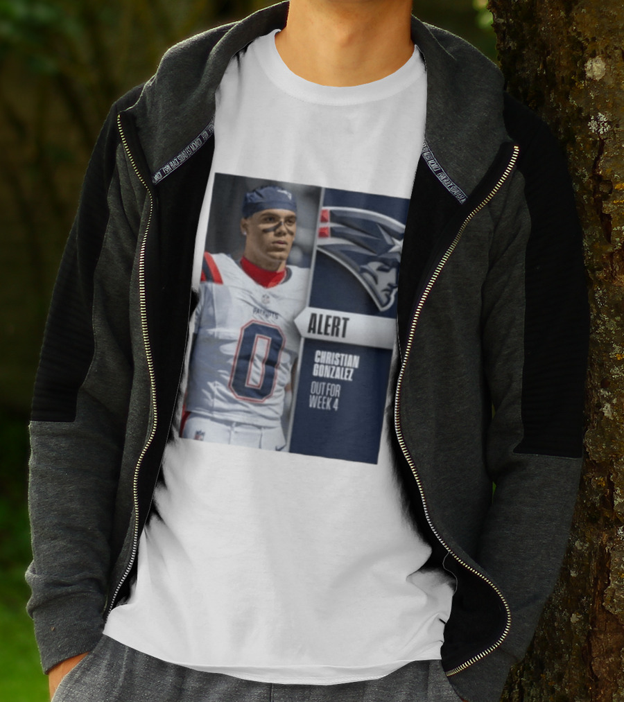 ALERT Christian Gonzalez New England Patriots Out For Week 4 T-Shirt