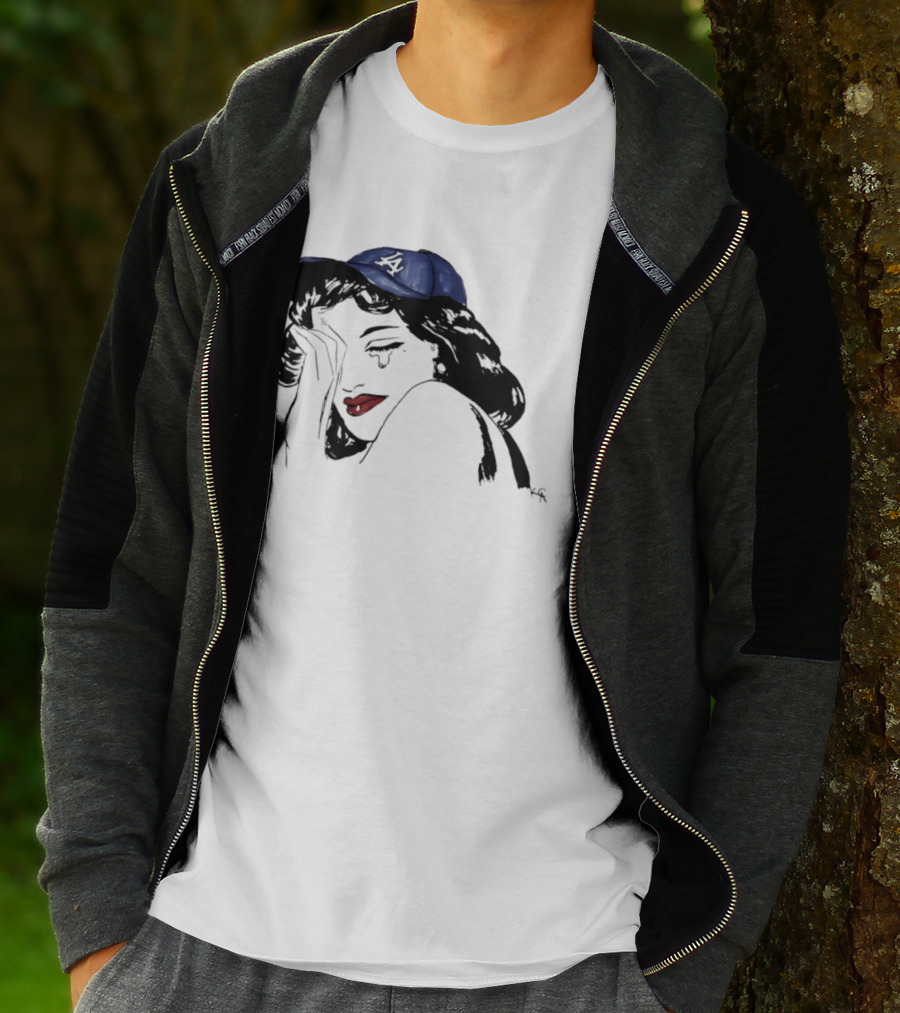 Los Angeles Dodgers Cap Crying Woman Pop T-Shirt
