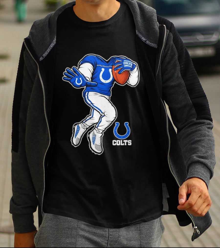 Indianapolis Colts Toddler Yard Rush II Football Player Colts Horseshoe T-Shirt