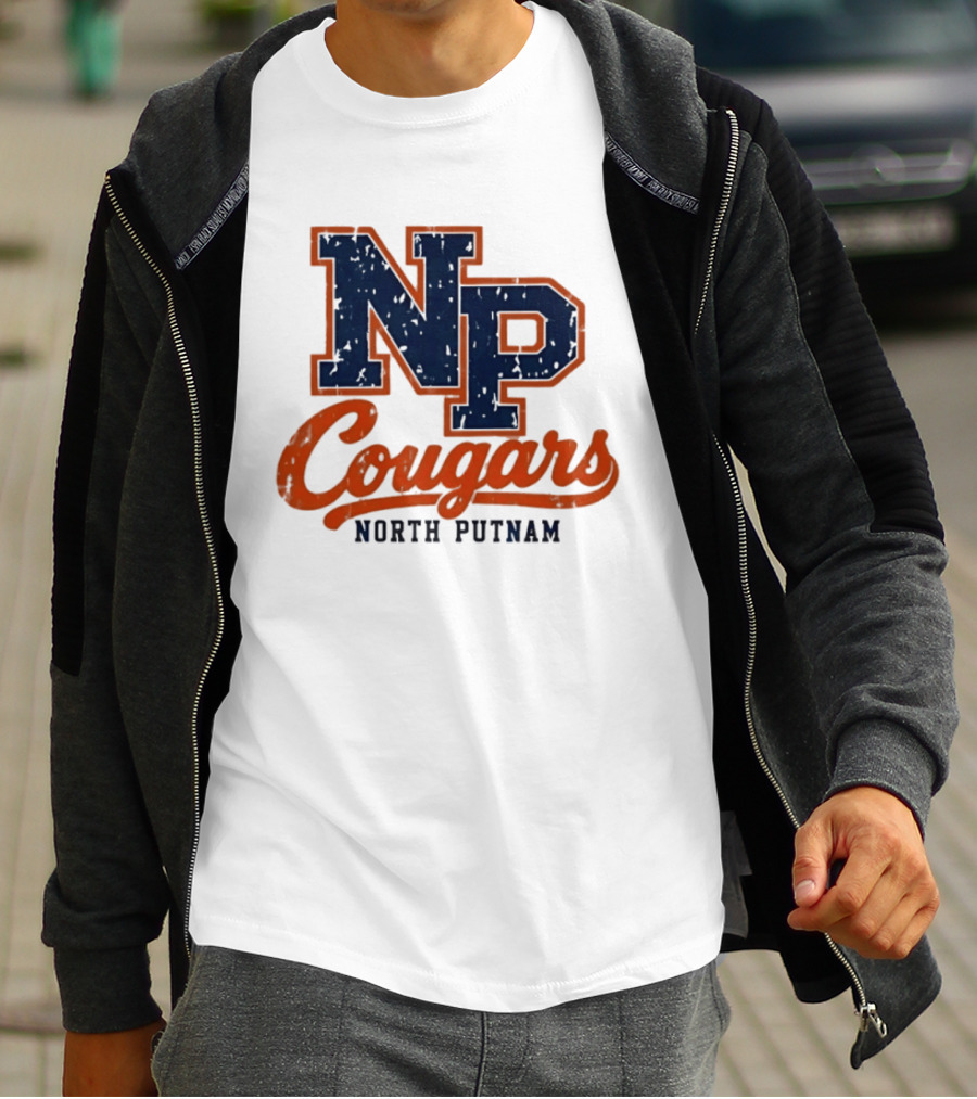 North Putnam Cougars NP Distressed Vintage Sports Team T-Shirt
