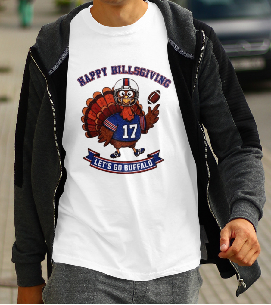 Happy Billsgiving Let's Go Buffalo Turkey 17 Football T-Shirt