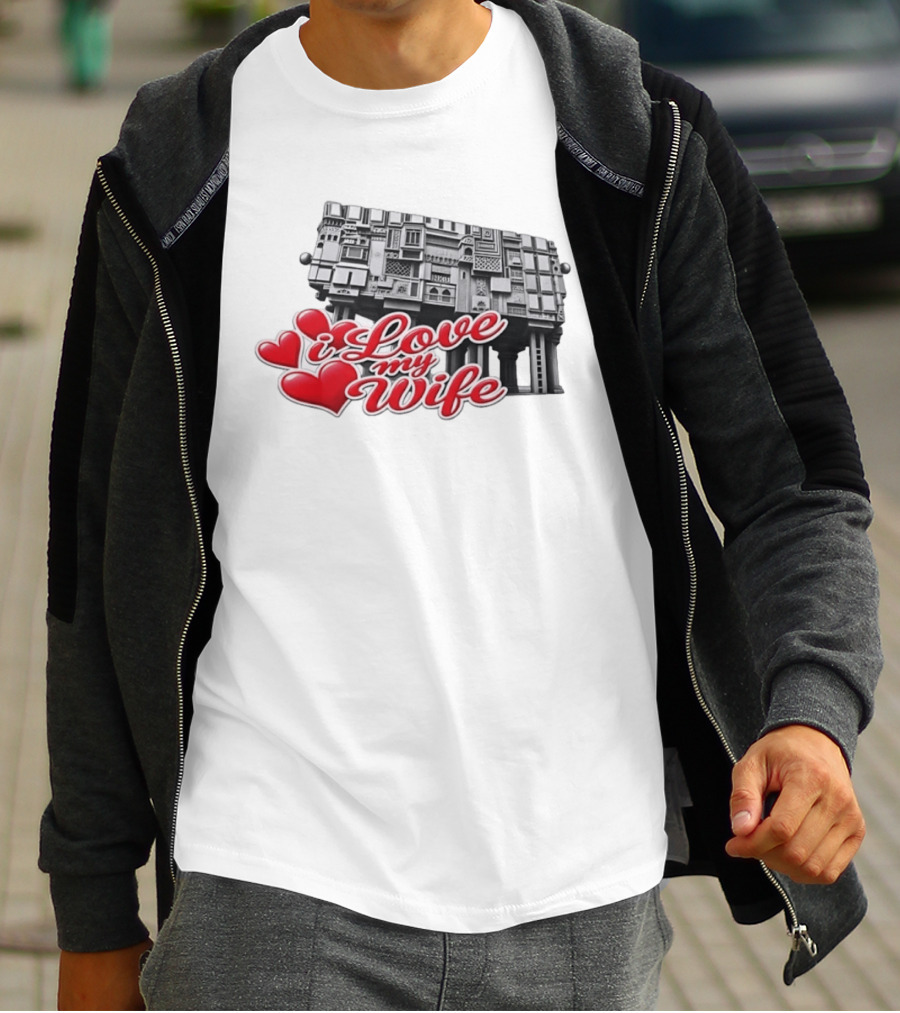 I Love My Wife Building Architecture Hearts T-Shirt