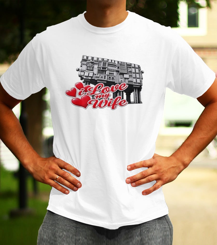 I Love My Wife Building Architecture Hearts T-Shirt