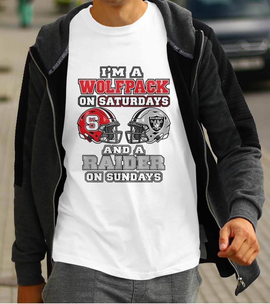 I'm A Wolfpack On Saturdays NC And A Raider On Sundays T-Shirt
