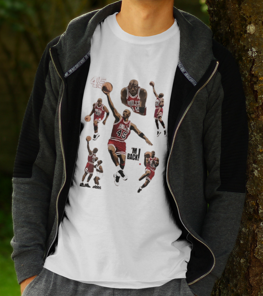 Michael Jordan Chicago Bulls 45 Return I'm Back Basketball Legend T-Shirt