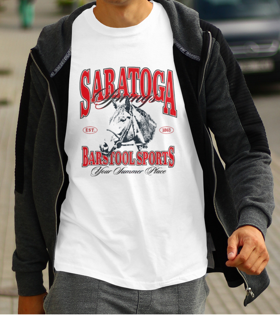 Saratoga Springs Barstool Sports Horse Racing Your Summer Place Est 1863 T-Shirt