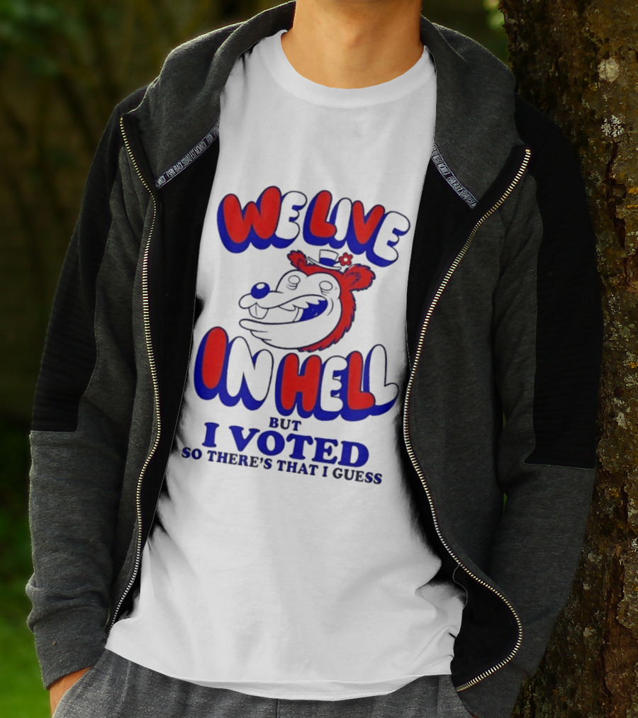 We Live In Hell Cartoon Character Voting T-Shirt